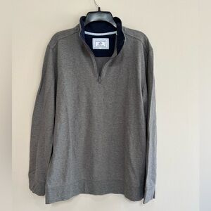 Southern Tide 'The Skipjack' Heathered Gray Quarter Zip Pullover Sweater, size L
